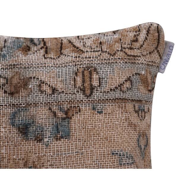 Canvello Antique Brown Rug Cushions For Sofa 16"x16" MultiColor